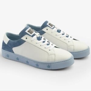 Match Boots Womens European Low Top Sneaker Tennis Shoes Casual Blue & White NEW
